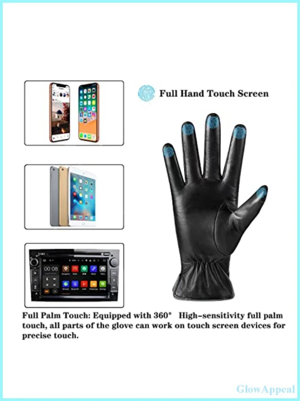 Women's Winter Leather Gloves Touchscreen Sheepskin Warm Wool Lined